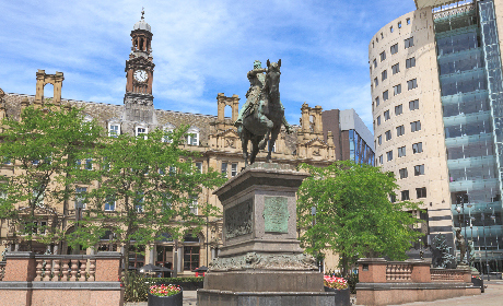 Image of Leeds City Square near our Leeds office, which provides financial advice across Yorkshire and the North East.