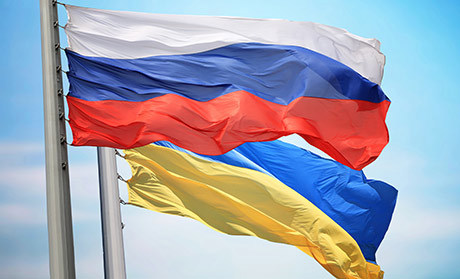 Russian and Ukrainian flags