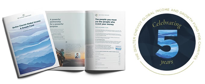 Image showing the GIGF brochure and a 5 year celebration logo