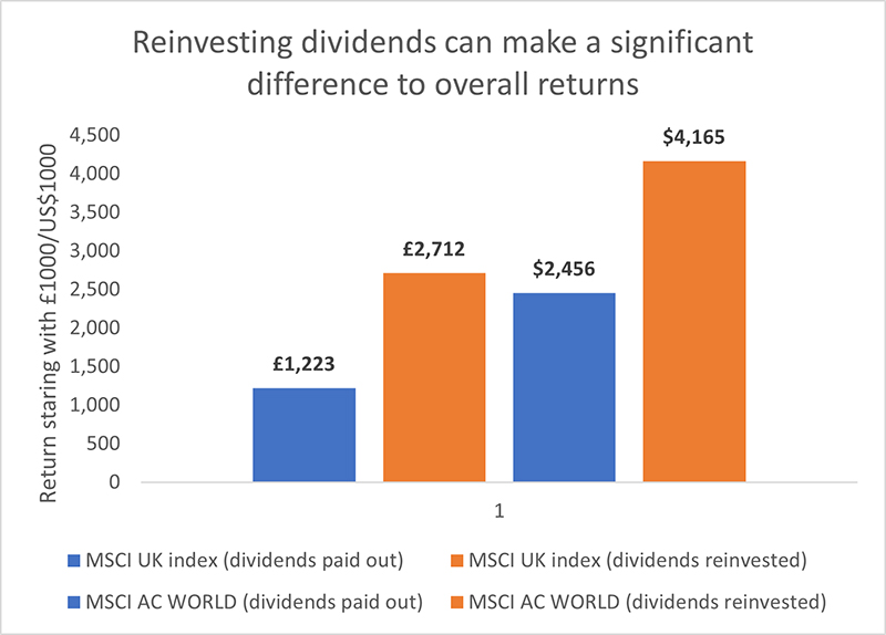 Reinvesting dividends can make a significant difference to overall returns